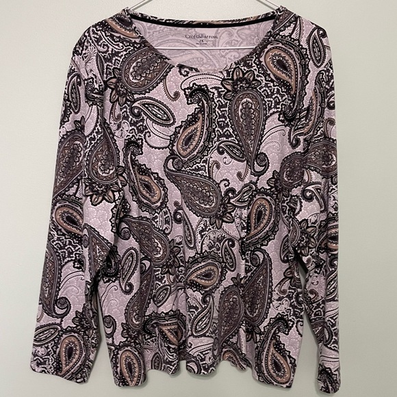 Croft & Barrow top with pretty design size 2X very comfortable - Picture 1 of 5